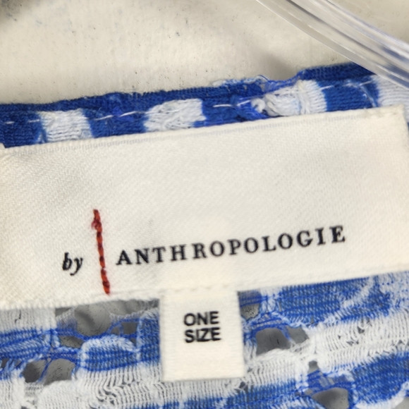 Anthropologie Nautical Ocean Blue and White Stripe Cover-up Cardigan - Picture 4 of 14